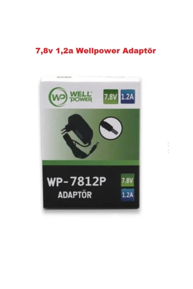 wellbox 7,8 V 1.2A  9,36 W 5,5X2,5 UÇ PLASTİK KASA ADAPTÖR ürün görseli 1