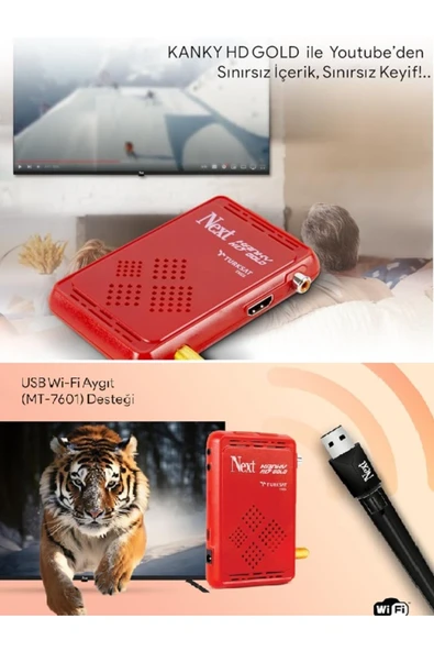 NEXT NEXTSTAR Youtube Destekli Tak Çalıştır Mini Full HD Uydu Alıcısı 1 Yıl Free İp TV Hediye Wifi Anten Hediye ürün görseli 1