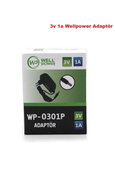 wellbox 3V 1A  3W 5,5X2,5 UÇ PLASTİK KASA ADAPTÖR ürün görseli 1