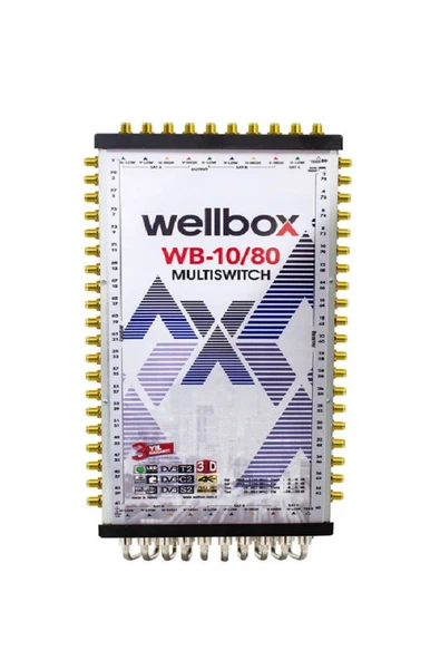 wellbox 10/80 Yüksek Sinyal Toplama Özellikli 80 Daireli Merkezi Uydu Santralı Adaptör Dahil Multiswitch ürün görseli 1