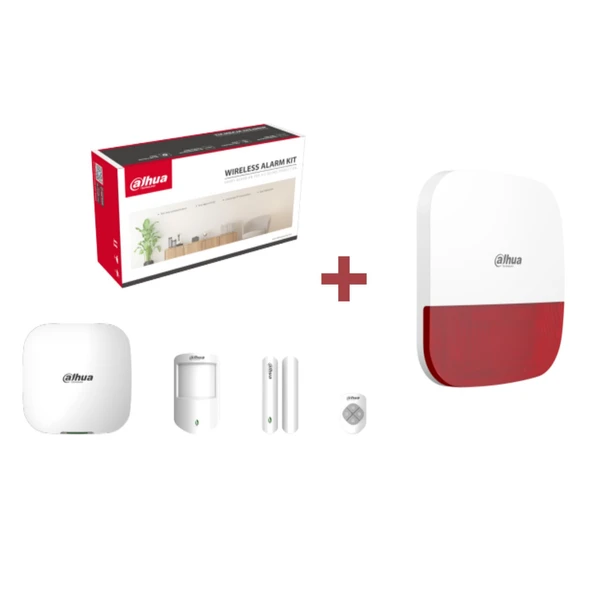 Dahua ART-ARC3000H-03-W2(868) Kablosuz Hırsız Alarm Seti Kablosuz Dış Siren Dahil Paket ürün görseli 1