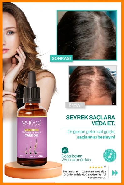 Kadın Saç Bakım Yağı - Dökülme Karşıtı, Saç Çıkarıcı & Besleyici Etki, E & A Vitaminli 50 ml ürün görseli 1