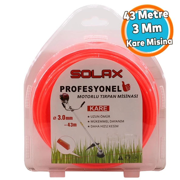 Misina Kare Dört köşe 3 mm x 43 Metre Tırpan Misinası ürün görseli 1