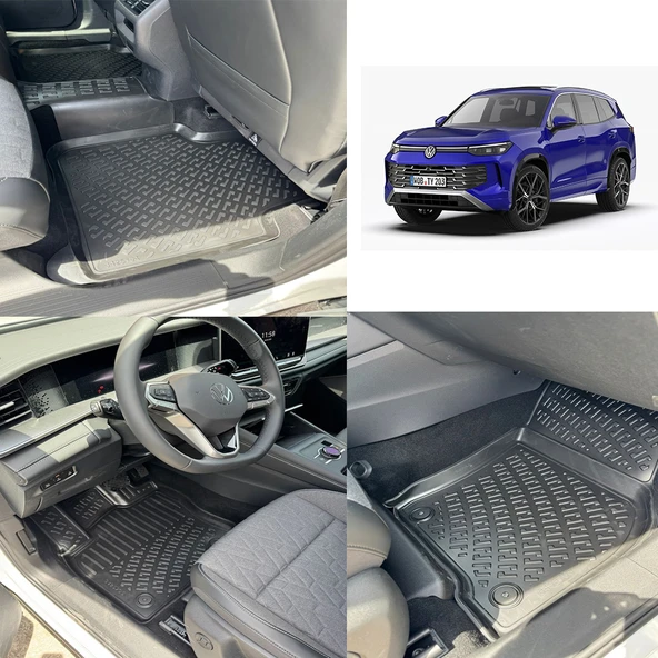Rizline Volkswagen Tayron 2024 Ve Sonrası 3D Havuzlu Paspas Siyah ürün görseli 1