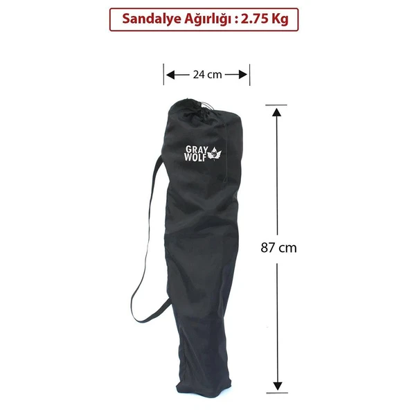 Gray Wolf Klasik Bardaklı Mor Kamp Sandalyesi - Resim 4