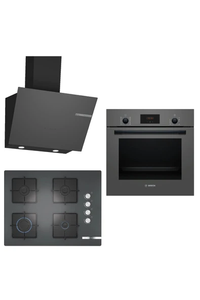 Bosch Gri 3 Lü Ankastre Set 263 ( HBF512BH1T - POP7C9O12O - DWK66PJ70T ) ürün görseli 1