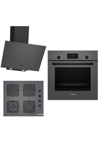 Bosch Ankastre Gri 3 Lü Set 312 (HBF512BH1T-POP6C9P30O-DWK64PJ70T) ürün görseli 1
