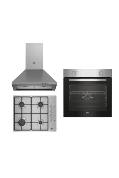 Beko Yeni Eco Inox Ankastre Set (BFM 310 I ( 21000 ) - BOMD D 6110 EI (64160)- ADP 61420 I) ürün görseli 1