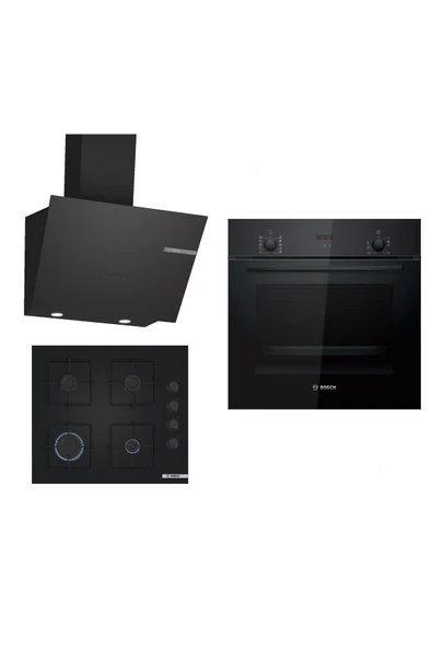 Bosch Siyah 3Lü Ankastre Set 316( HBF512BB1T - POP6C6P30O - DWK66PJ60T ) ürün görseli 1