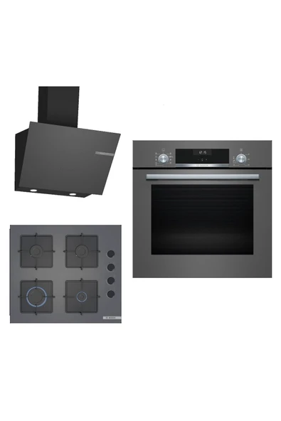 Bosch Ankastre Gri 3 Lü Set 309 (HBF534EH3T-POP6C9P30O-DWK66PJ70T) ürün görseli 1