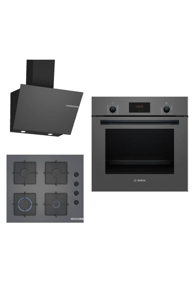 Bosch Ankastre Gri 3 Lü Set 308 (HBF512BH1T-POP6C9P30O-DWK66PJ70T) ürün görseli 1