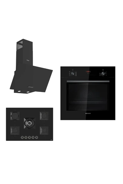 Siemens & Ferre Large Castelo 3 lü Ankastre Set ( HB012FBB1T - SS035 - D086 ) 75 cm Ocak ürün görseli 1