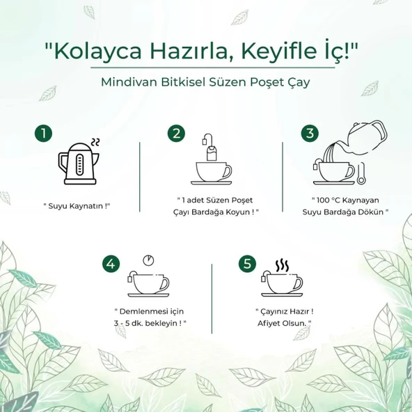 Mindivan Kayısılı Form Çayı 20'li - Karışık Bitkisel Çay - Resim 3