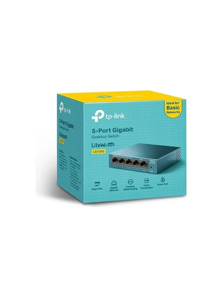 TP-Link LS105G 5 Port 10/100/1000 Mbps Gigabit Switch ürün görseli 1