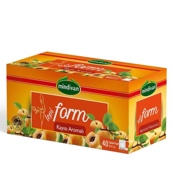 Mindivan Lepi Form Kayısı Aromalı Çay 40'lı - Bitkisel Karışımlı Diyet Destek ürün görseli 1