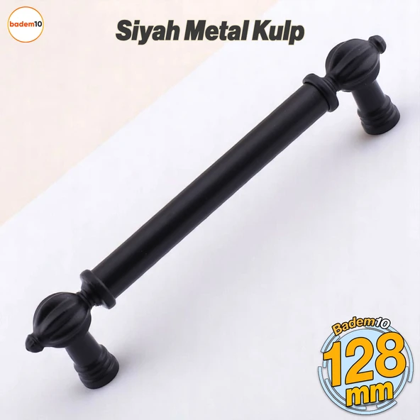Defne Metal Siyah Kulp 128 mm Mobilya Çekmece Mutfak Dolabı Dolap Kapak Kulpları Kulb Kulpu ürün görseli 1
