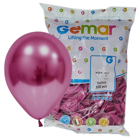 Gemar Parti Doğum Günü Organizasyon Balon - 28 Cm. - Koyu Pembe Fuşya Renk - 100 Adet ürün görseli 1