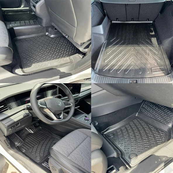Rizline Volkswagen Tayron 2024 Ve Sonrası 3D Paspas ve Üst Bagaj Havuzu Set ürün görseli 1