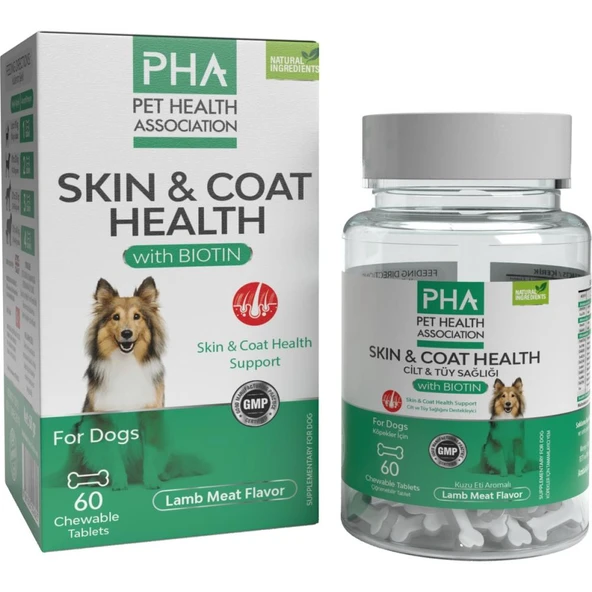 Skin& Coat Health- Köpekler Için Biotin Katkılı Cilt ve Tüy Sağlığı Destekleyici Çiğneme Tableti ürün görseli 1