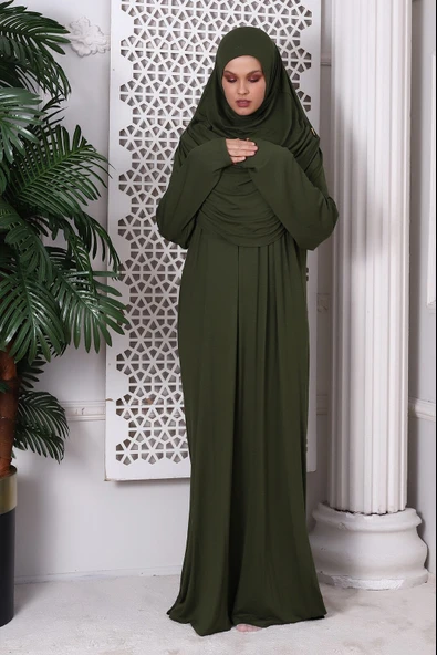 Tek Parça Penye Namaz Elbisesi - Resim 3