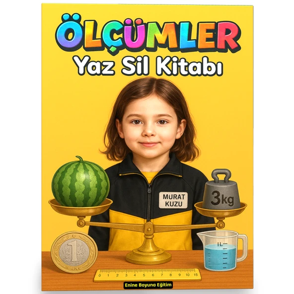 Okul Öncesi ve Birinci Sınıflar İçin Ölçümler YAZ-SİL Kitabı ürün görseli 1