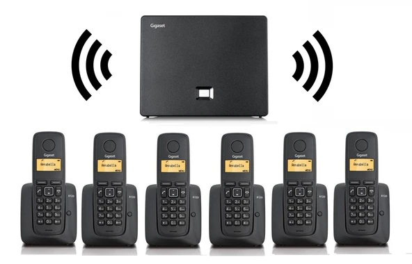 Gigaset 6 Dahili Dect Telsiz Kablosuz Telefon Santrali Siyah ürün görseli 1