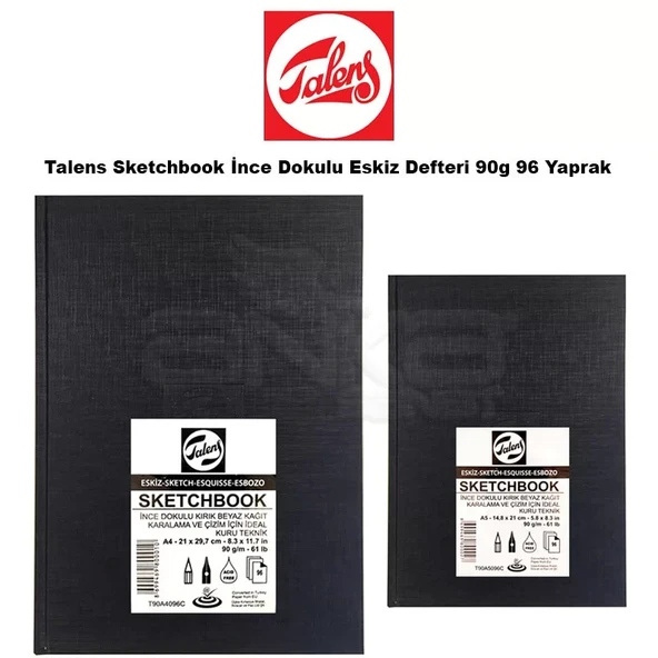 Talens Sketchbook İnce Dokulu Eskiz Defteri 90g 96 Yaprak ürün görseli 1
