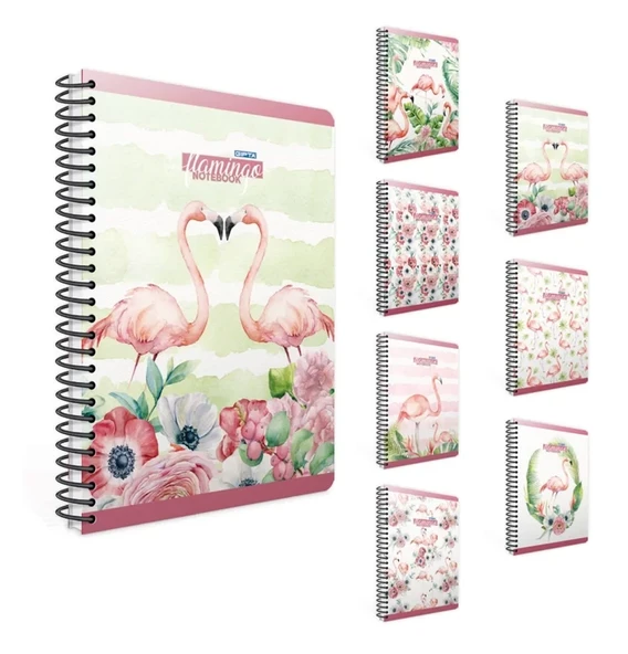 GIPTA FLAMİNGO SPİRALLİ DEFTER 19x26 DÜZ 100 YAPRAK (4171) ürün görseli 1
