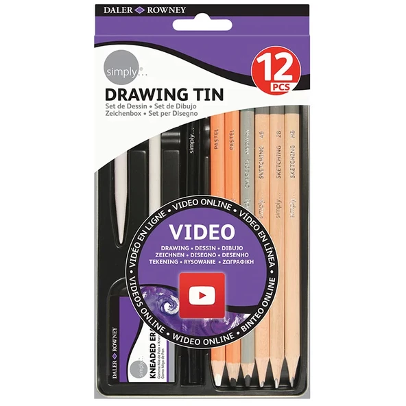 Daler Rowney Simply Drawing Tin 12li Set ürün görseli 1