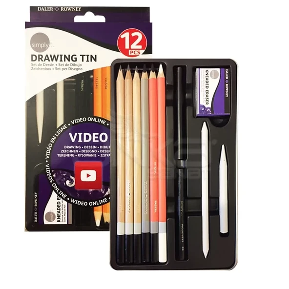 Daler Rowney Simply Drawing Tin 12li Set - Resim 4