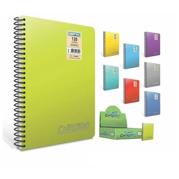 GIPTA CHROMO SPİRALLİ DEFTER A6 KARELİ 80 YAPRAK (1352) ürün görseli 1