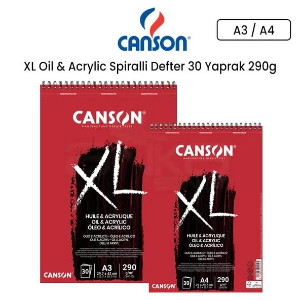 Canson XL Oil & Acrylic Spiralli Defter 30 Yaprak 290g ürün görseli 1