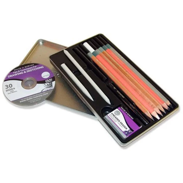 Daler Rowney Simply Drawing Tin 12li Set - Resim 2