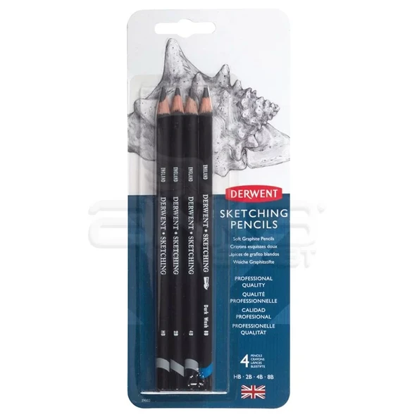 Derwent Sketching Eskiz Kalemi Soft 4lü Set 39003 ürün görseli 1