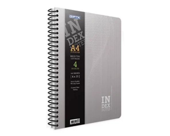 GIPTA İNDEX SPİRALLİ SERT KAPAK DEFTER 19x26 ÇİZGİLİ 140 YAPRAK (4623) ürün görseli 1