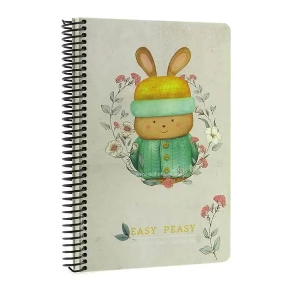 GIPTA EASY NOTES SPİRALLİ SERT KAPAK DEFTER 17x24 KARELİ 120 YAPRAK (4744) ürün görseli 1