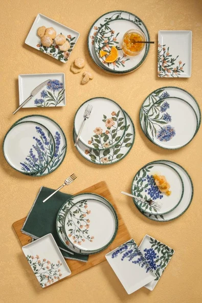 Porland Flower Garden 18 Parça 6 Kişilik İkram ve Kahvaltı Takımı 04PPO000225 ürün görseli 1