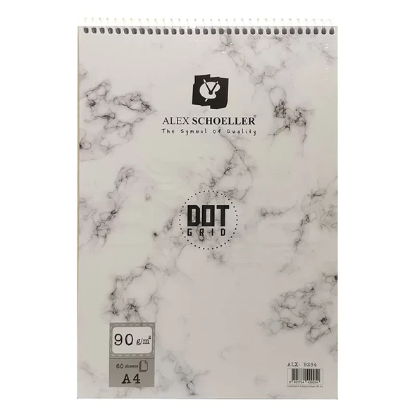 Alex Schoeller Dot Grid Spiralli Noktalı Çizim Defteri 90g 60 Yaprak ürün görseli 1