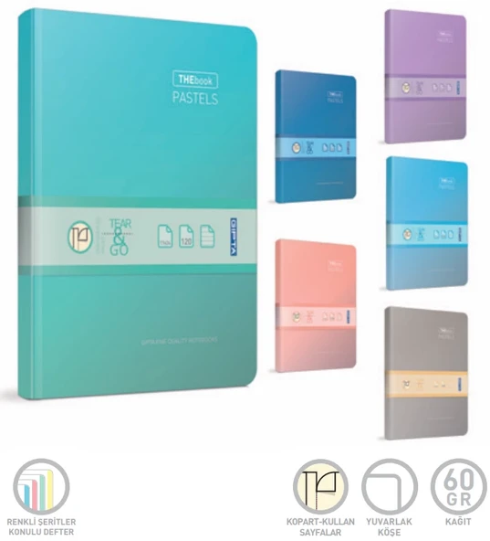 GIPTA THE BOOK PASTELS SERT KAPAK DEFTER 20x28 KARELİ 120 YAPRAK (3303) ürün görseli 1