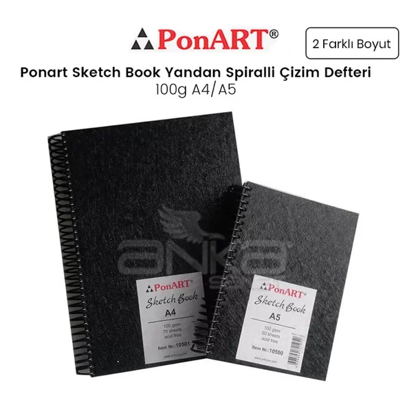 Ponart Sketch Book Yandan Spiralli Çizim Defteri 100g ürün görseli 1