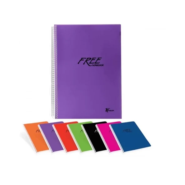 KESKİN FREE SPİRALLİ PLASTİK KAPAK DEFTER A4 ÇİZGİLİ 160 YAPRAK (320481) ürün görseli 1