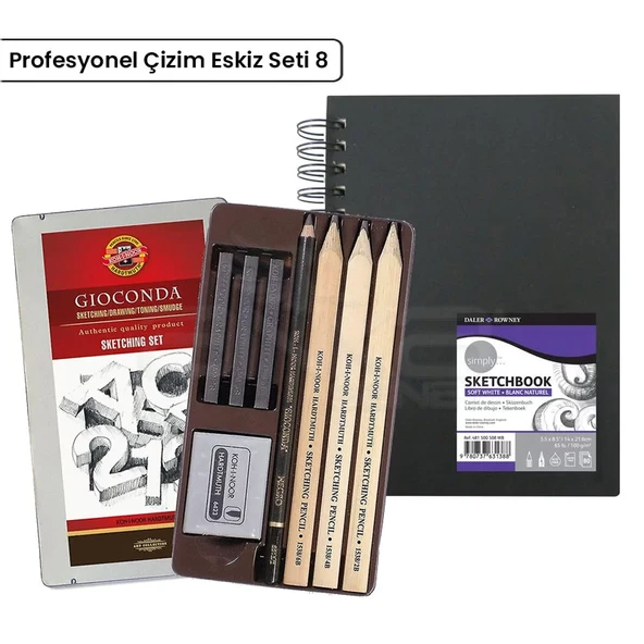 Profesyonel Çizim Eskiz Seti 8 ürün görseli 1