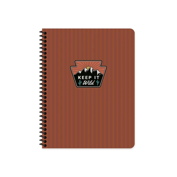 KESKİN OUTDOOR SPİRALLİ SERT KAPAK DEFTER 17x24 ÇİZGİLİ 80 YAPRAK BORDO (411002) ürün görseli 1