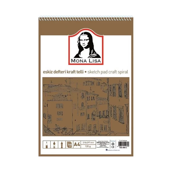 Südor Mona Lisa Eskiz Defteri Kraft Tel A4 Mn01-4 ürün görseli 1