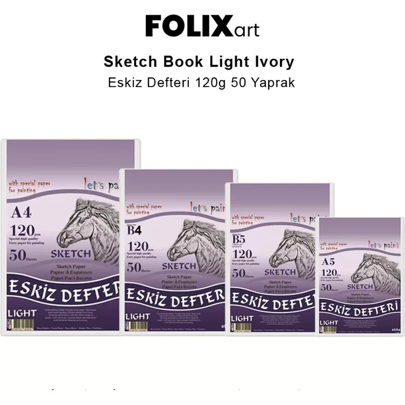 Folix Art Sketch Book Light Ivory Eskiz Defteri 120g 50 Yaprak ürün görseli 1