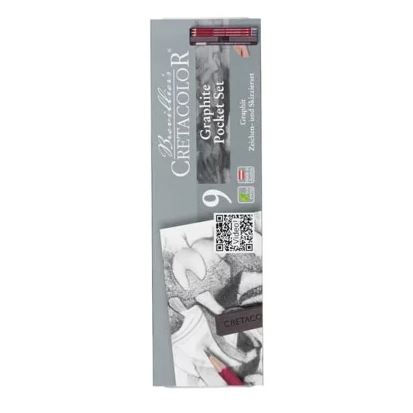 Cretacolor Graphite Eskiz Seti 9lu Metal Kutu 16029 ürün görseli 1