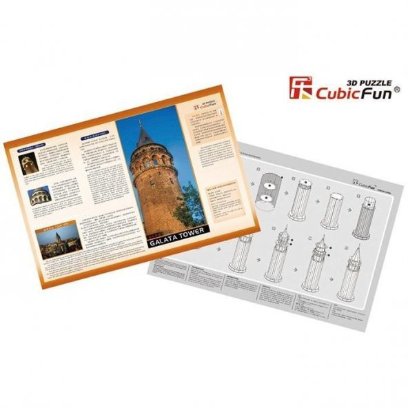 Cubic Fun 3D 17 Parça Puzzle Galata Kulesi - Resim 2