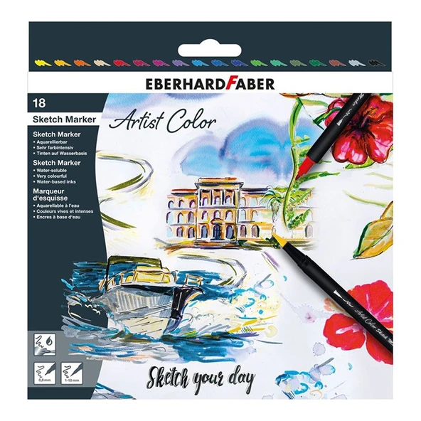 Eberhard Faber Artist Color Eskiz Markörü 18li Set ürün görseli 1