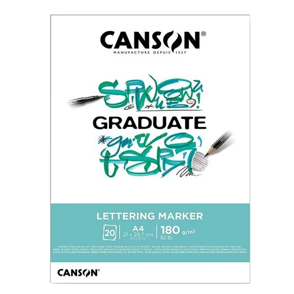 Canson Geaduate Lettering Marker Pad 180g 20 Yaprak A4 ürün görseli 1