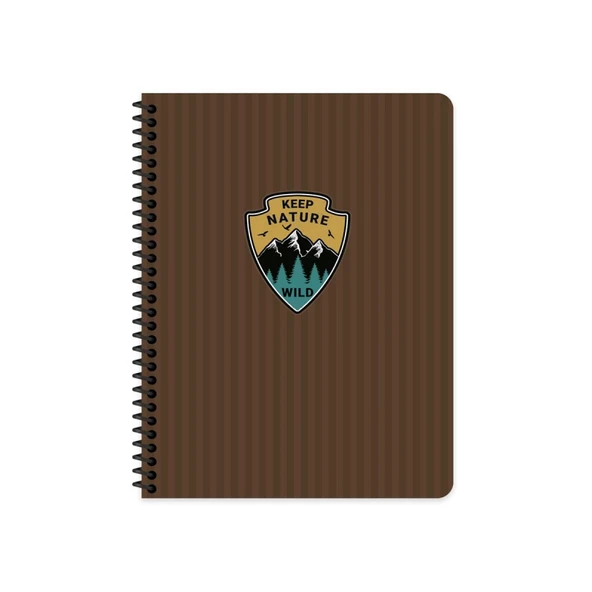 KESKİN OUTDOOR SPİRALLİ SERT KAPAK DEFTER 17x24 KARELİ 80 YAPRAK KAHVE (411011) ürün görseli 1